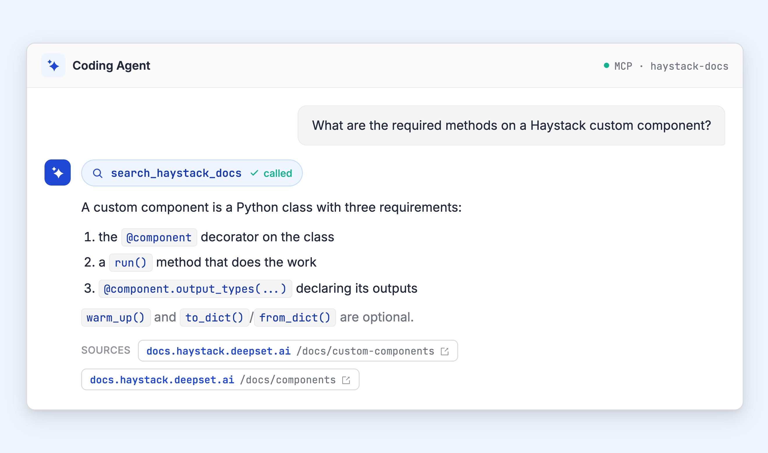 Haystack Docs MCP with an MCP Client